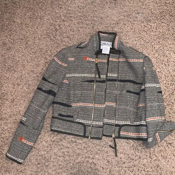 Vintage Carlisle Crop Moto Wool Jacket size 6 - Picture 10 of 16